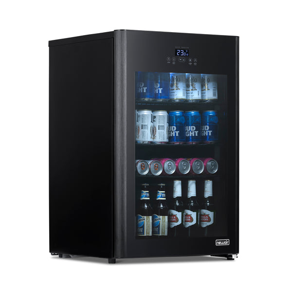 Newair Froster 125 Can Freestanding Beverage Fridge in Black, Chills Down to 23 Degrees NBF125BK00-Beverage Fridges-The Wine Cooler Club