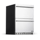 Newair 24” Outdoor Wine and Beverage Dual Drawer Fridge, 20 Bottle and 80 Can Capacity Built-in or Freestanding NOF100SS00-Beverage Fridges-The Wine Cooler Club