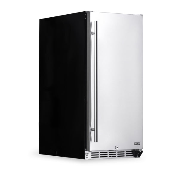 Newair 15” Built-in 90 Can Outdoor Beverage Fridge in Weatherproof Stainless Steel with Auto-Closing Door and Easy Glide Casters NOF090SS00-Beverage Fridges-The Wine Cooler Club