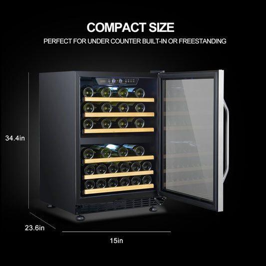 LANBO 46 BOTTLE DUAL ZONE WINE COOLER LW46D-Wine Coolers-The Wine Cooler Club