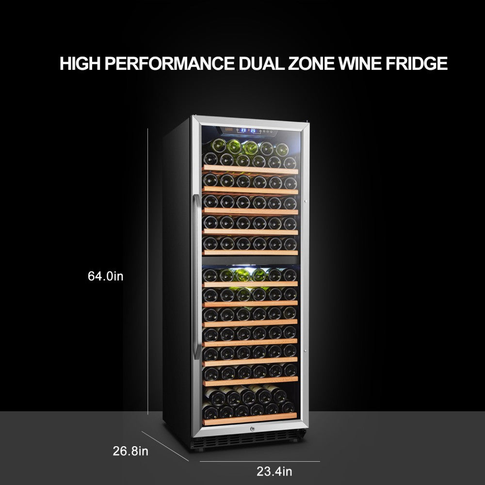 LANBO 138 BOTTLE DUAL ZONE WINE COOLER LW142D-Wine Coolers-The Wine Cooler Club