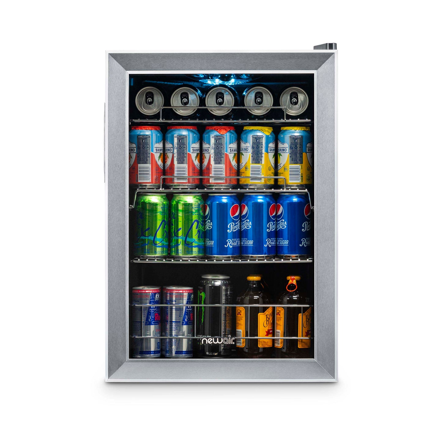 Newair 90 Can Freestanding Beverage Fridge in Stainless Steel, with Adjustable Shelves AB-850-Beverage Fridges-The Wine Cooler Club