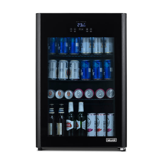 Newair Froster 125 Can Freestanding Beverage Fridge in Black, Chills Down to 23 Degrees NBF125BK00-Beverage Fridges-The Wine Cooler Club