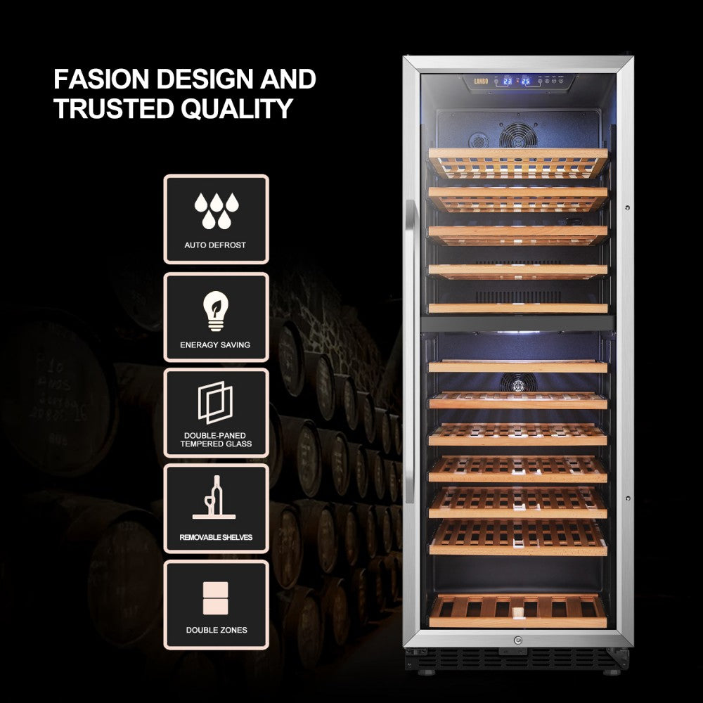 LANBO 138 BOTTLE DUAL ZONE WINE COOLER LW142D-Wine Coolers-The Wine Cooler Club