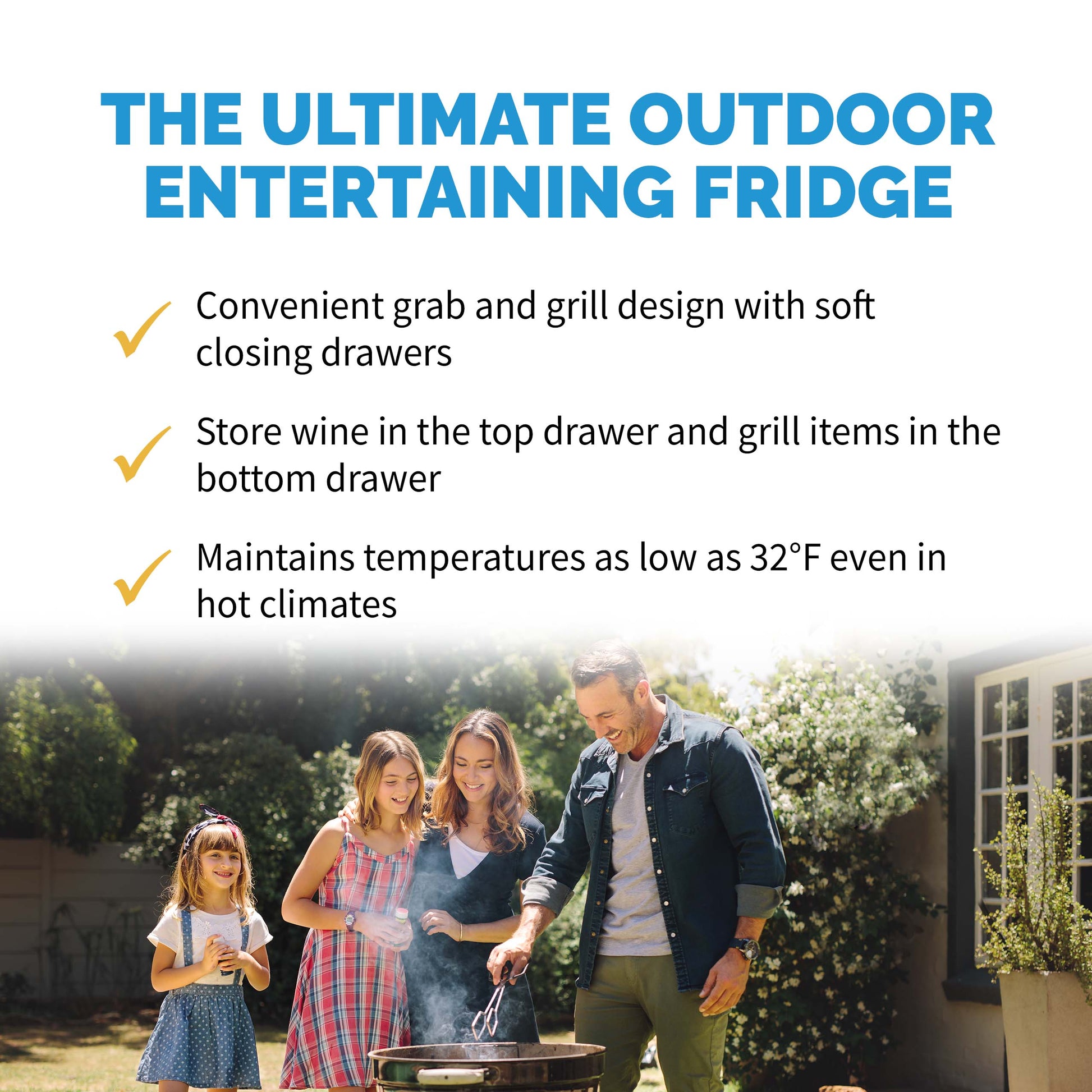 Newair 24” Outdoor Wine and Beverage Dual Drawer Fridge, 20 Bottle and 80 Can Capacity Built-in or Freestanding NOF100SS00-Beverage Fridges-The Wine Cooler Club