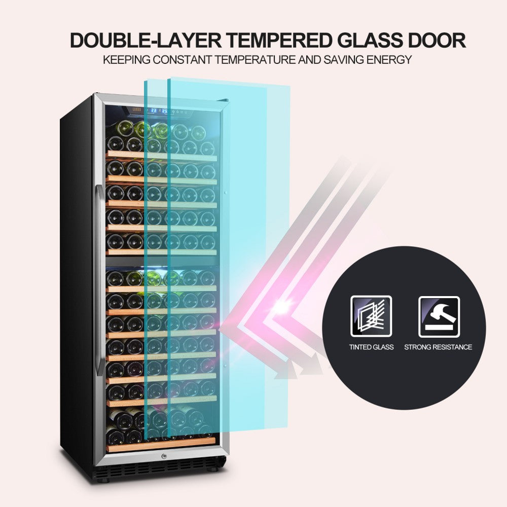 LANBO 138 BOTTLE DUAL ZONE WINE COOLER LW142D-Wine Coolers-The Wine Cooler Club