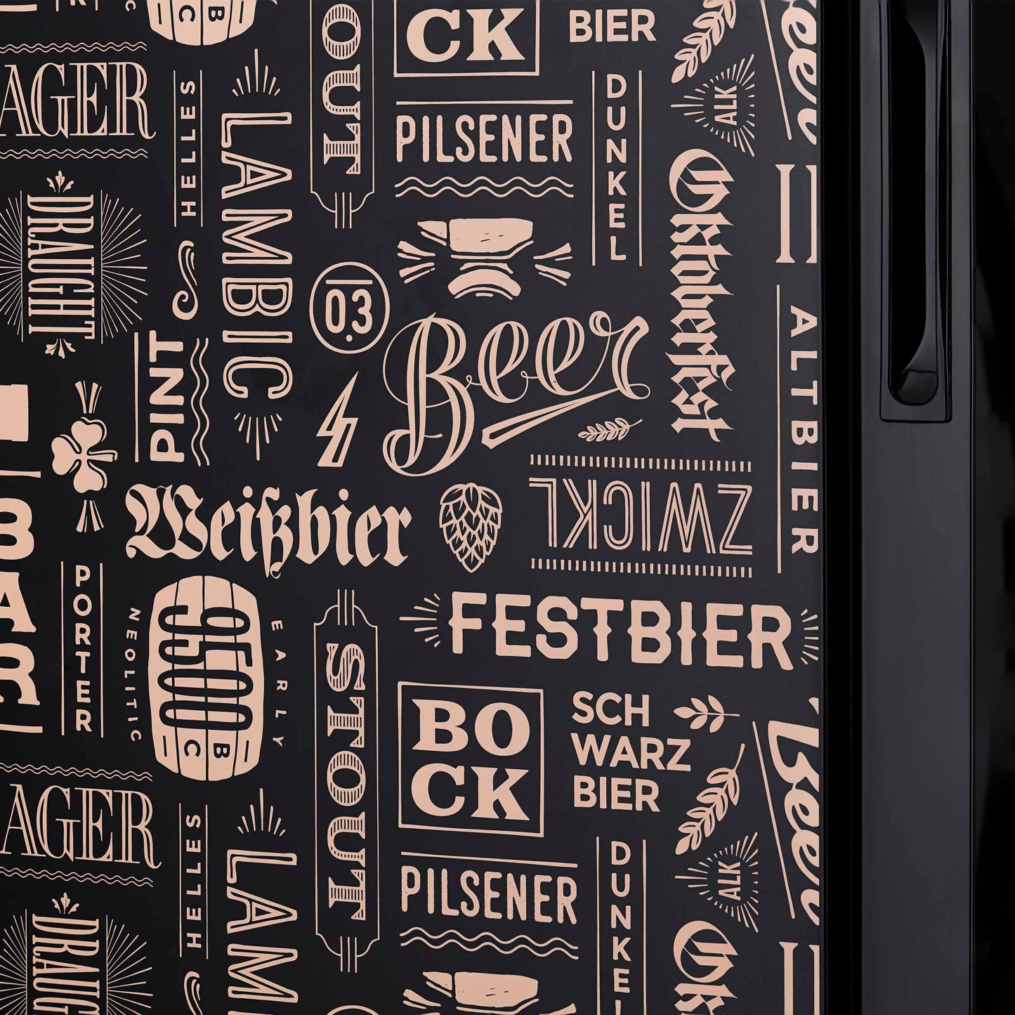 Newair “Beers of the World” Custom Designed Freestanding 126 Can Beer Fridge with SplitShelf™ AB-1200BC1-Beverage Fridges-The Wine Cooler Club