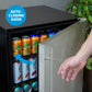 Newair 24” Built-in 160 Can Outdoor Beverage Fridge in Weatherproof Stainless Steel with Auto-Closing Door and Easy Glide Casters NOF160SS00-Beverage Fridges-The Wine Cooler Club