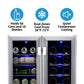 Newair 24” Built-in Dual Zone 18 Bottle and 58 Can Wine and Beverage Fridge in Stainless Steel with Chrome Shelves AWB-360DB-Wine and Beverage Fridges-The Wine Cooler Club