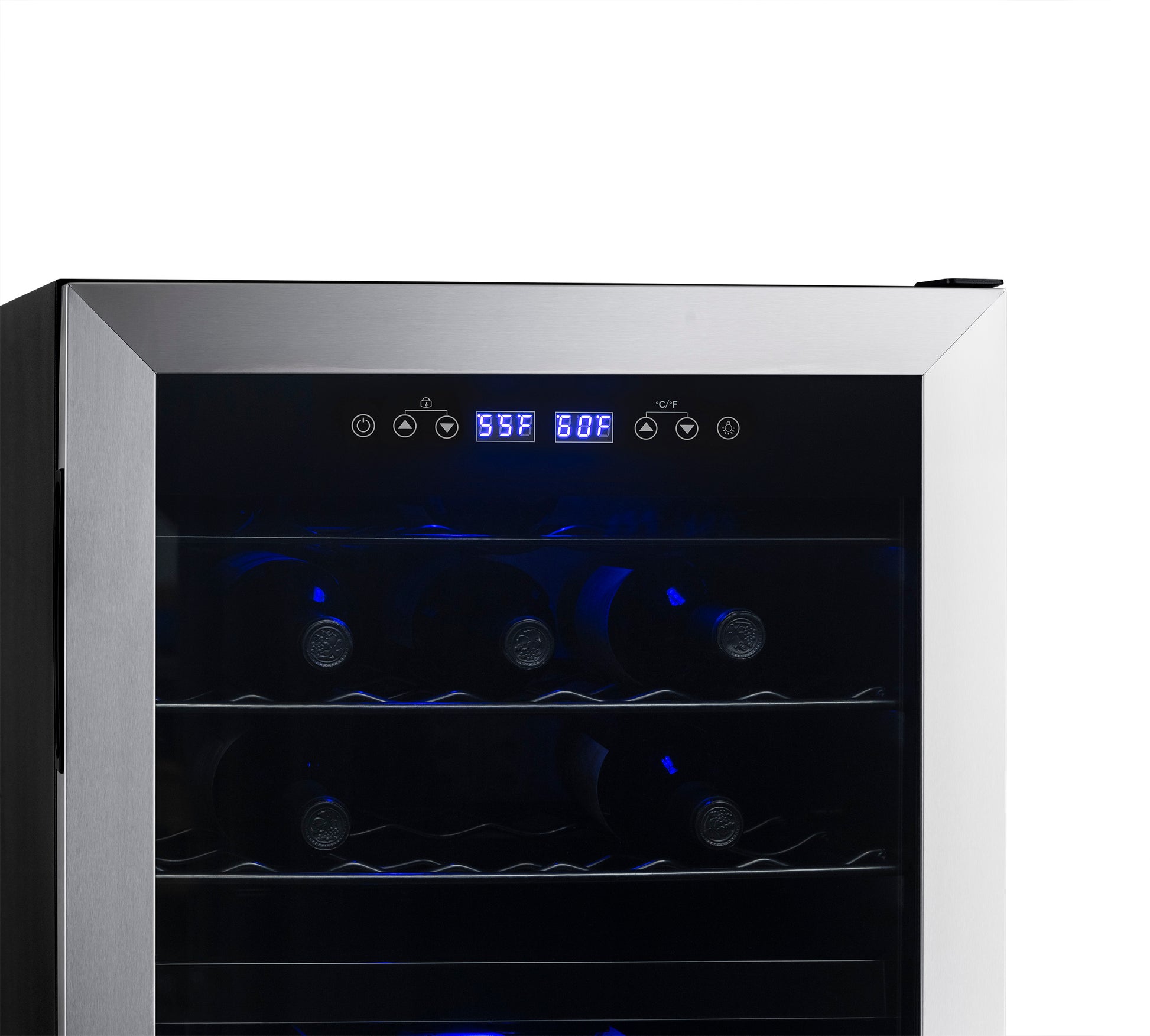 Newair Freestanding 43 Bottle Dual Zone Wine Fridge in Stainless Steel with Adjustable Racks NWC043SS00-Wine Fridges-The Wine Cooler Club