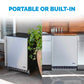 Newair 24” Built-in 160 Can Outdoor Beverage Fridge in Weatherproof Stainless Steel with Auto-Closing Door and Easy Glide Casters NOF160SS00-Beverage Fridges-The Wine Cooler Club