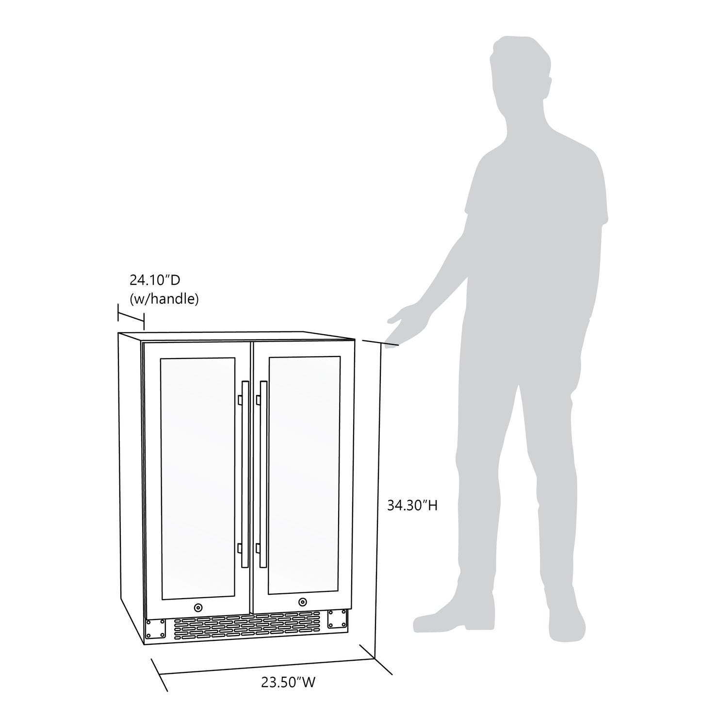 Newair 24” Premium Built-in Dual Zone 18 Bottle and 58 Can French Door Wine and Beverage Fridge in Stainless Steel with SplitShelf™ NWB080SS00-Wine and Beverage Fridges-The Wine Cooler Club