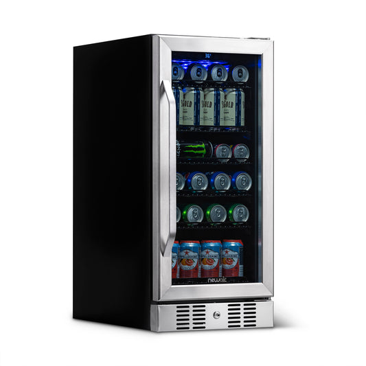 Newair 15” Built-in 96 Can Beverage Fridge in Stainless Steel ABR-960-Beverage Fridges-The Wine Cooler Club