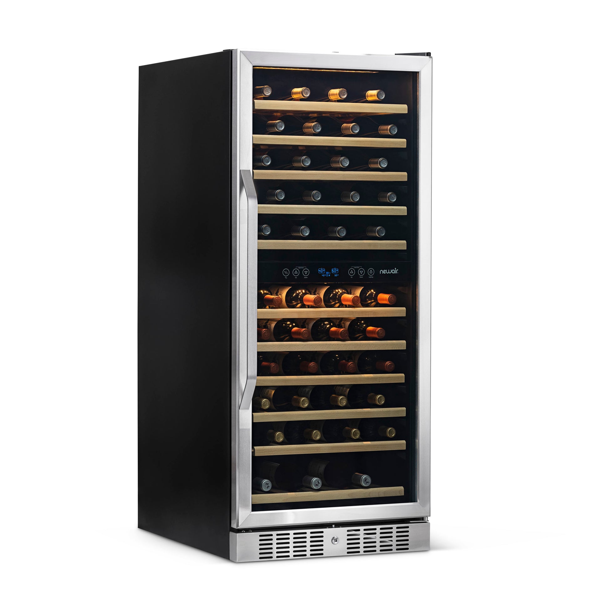 Newair 27” Built-in 116 Bottle Dual Zone Compressor Wine Fridge in Stainless Steel, Quiet Operation with Smooth Rolling Shelves AWR-1160DB-Wine Fridges-The Wine Cooler Club