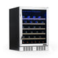 Newair 24" Built-In 52 Bottle Compressor Wine Fridge in Stainless Steel with Premium Beech Wood Shelves AWR-520SB-Wine Fridges-The Wine Cooler Club