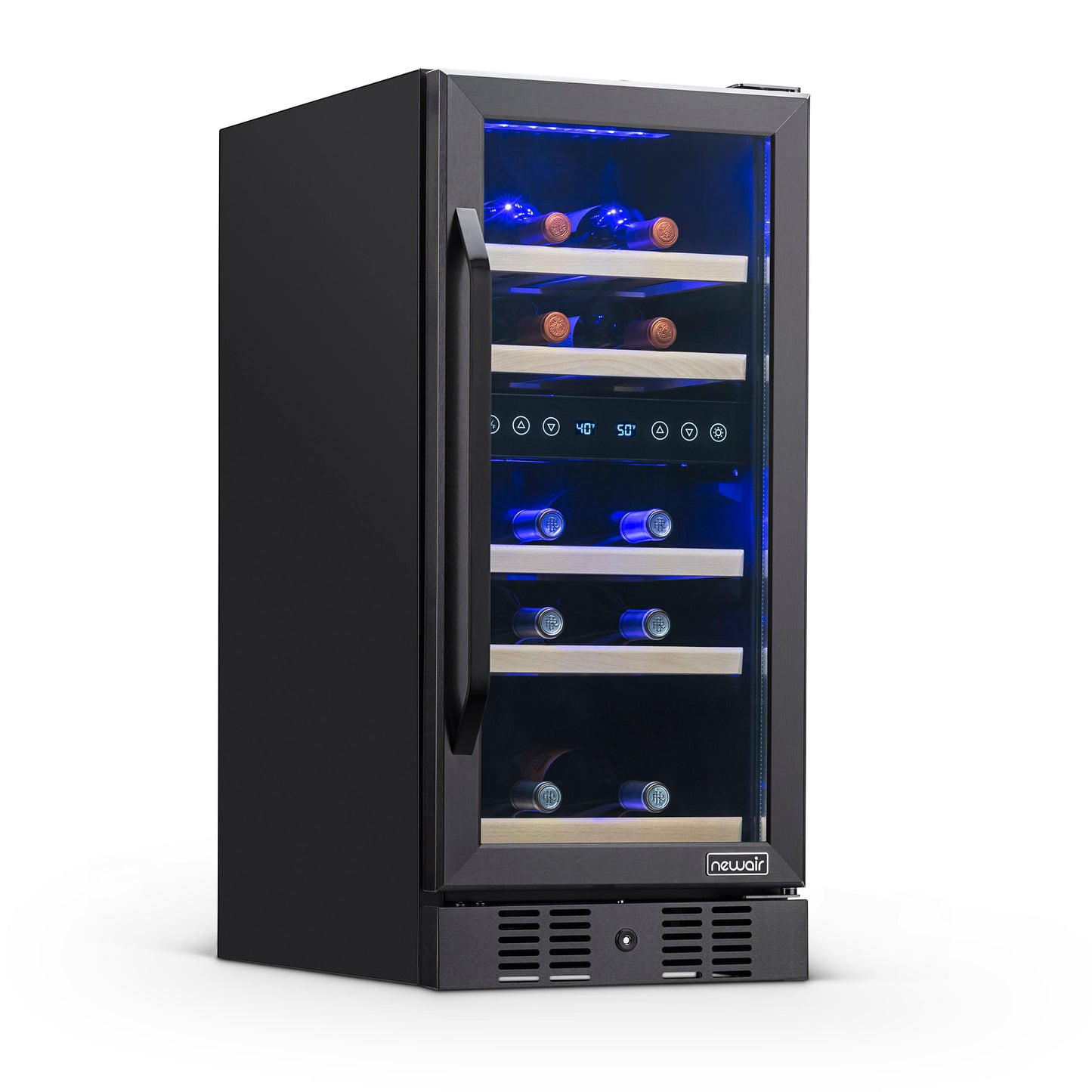 Newair 15” Built-in 29 Bottle Dual Zone Wine Fridge in Black Stainless Steel NWC029BS00-Wine Fridges-The Wine Cooler Club