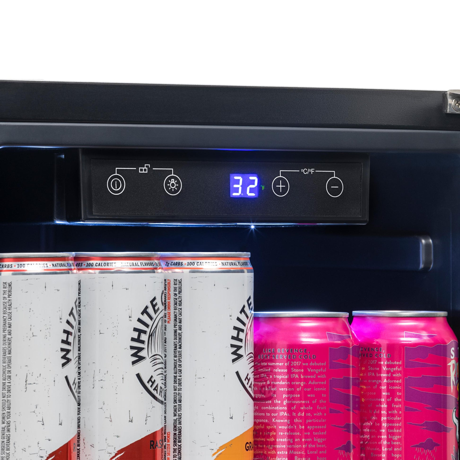 Newair 15” Built-in 90 Can Outdoor Beverage Fridge in Weatherproof Stainless Steel with Auto-Closing Door and Easy Glide Casters NOF090SS00-Beverage Fridges-The Wine Cooler Club
