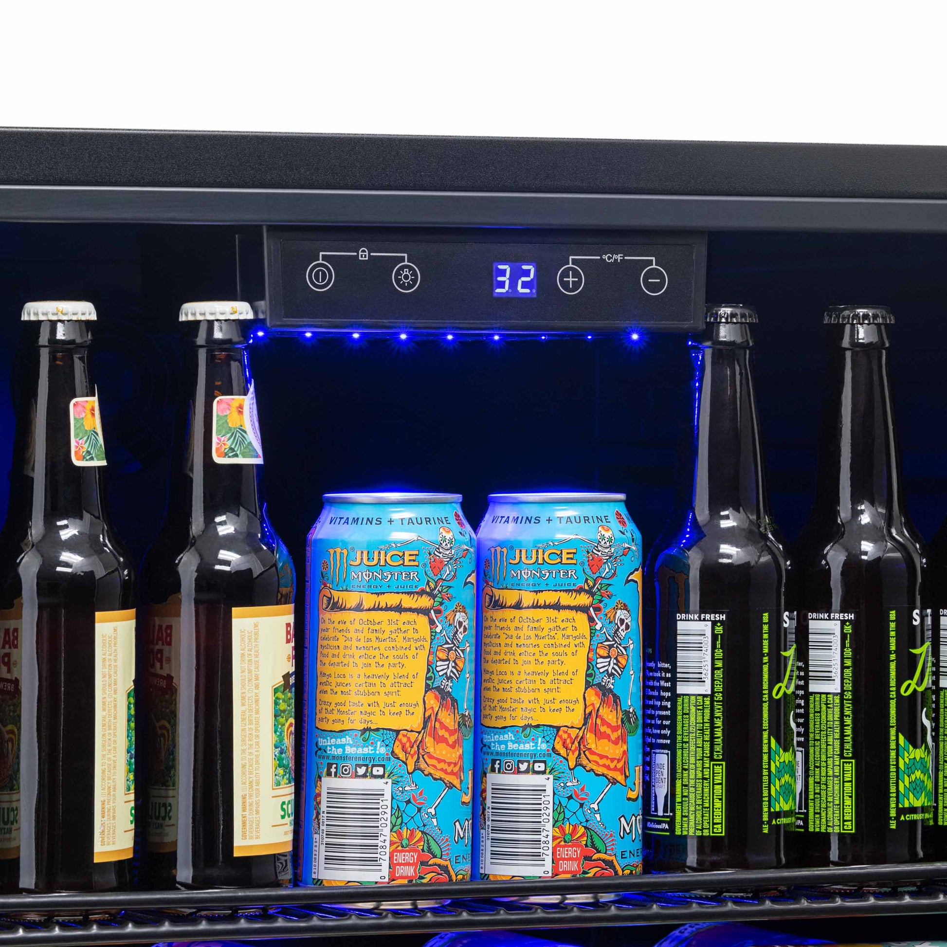 Newair 24” Built-in 160 Can Outdoor Beverage Fridge in Weatherproof Stainless Steel with Auto-Closing Door and Easy Glide Casters NOF160SS00-Beverage Fridges-The Wine Cooler Club