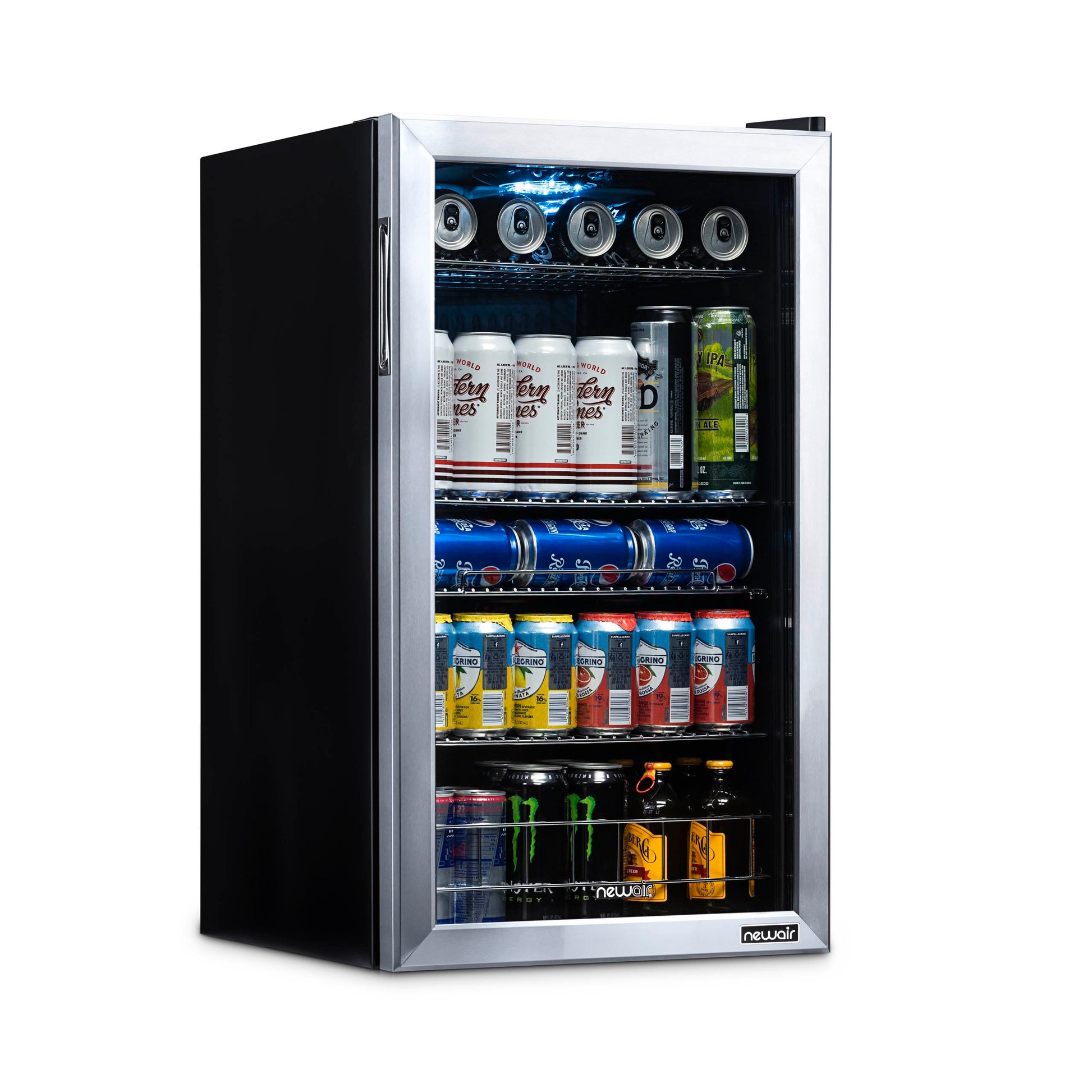 Newair 126 Can Freestanding Beverage Fridge in Stainless Steel with Adjustable Shelves AB-1200-Beverage Fridges-The Wine Cooler Club