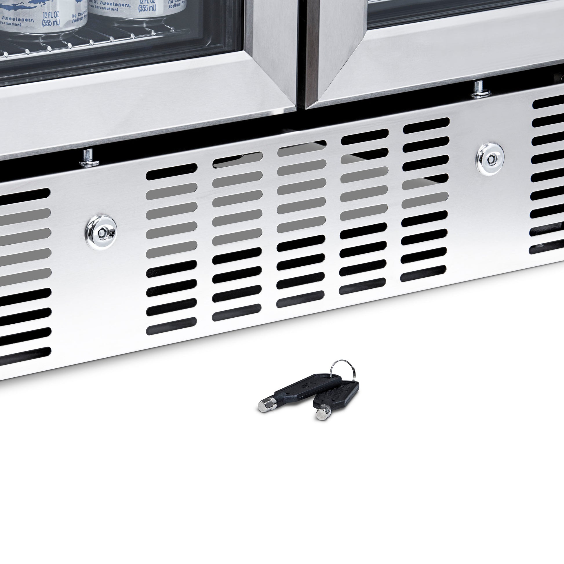 Newair 24” Built-in Dual Zone 18 Bottle and 58 Can Wine and Beverage Fridge in Stainless Steel with Chrome Shelves AWB-360DB-Wine and Beverage Fridges-The Wine Cooler Club