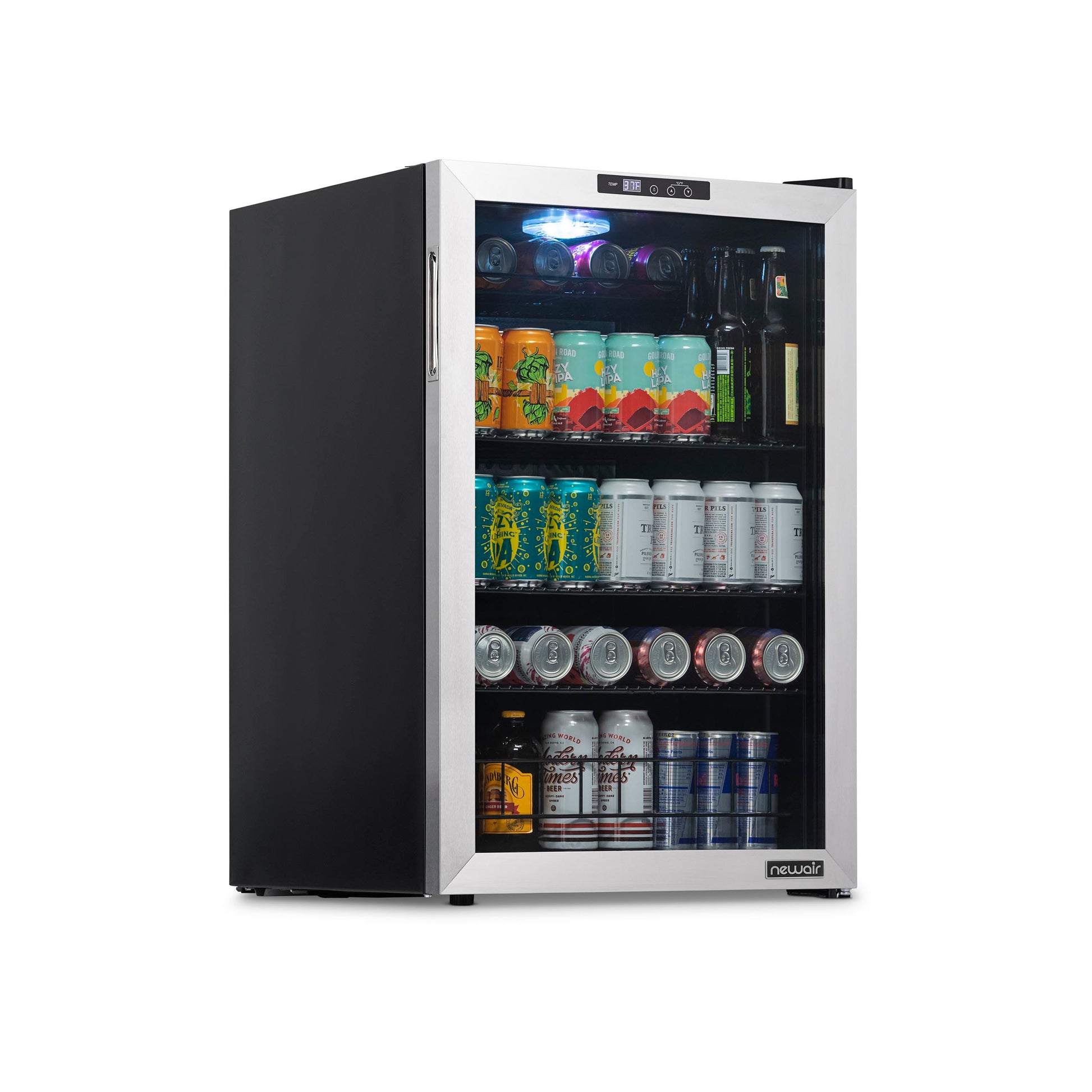 Newair 160 Can Freestanding Beverage Fridge in Stainless Steel with SplitShelf™ NBC160SS00-Beverage Fridges-The Wine Cooler Club