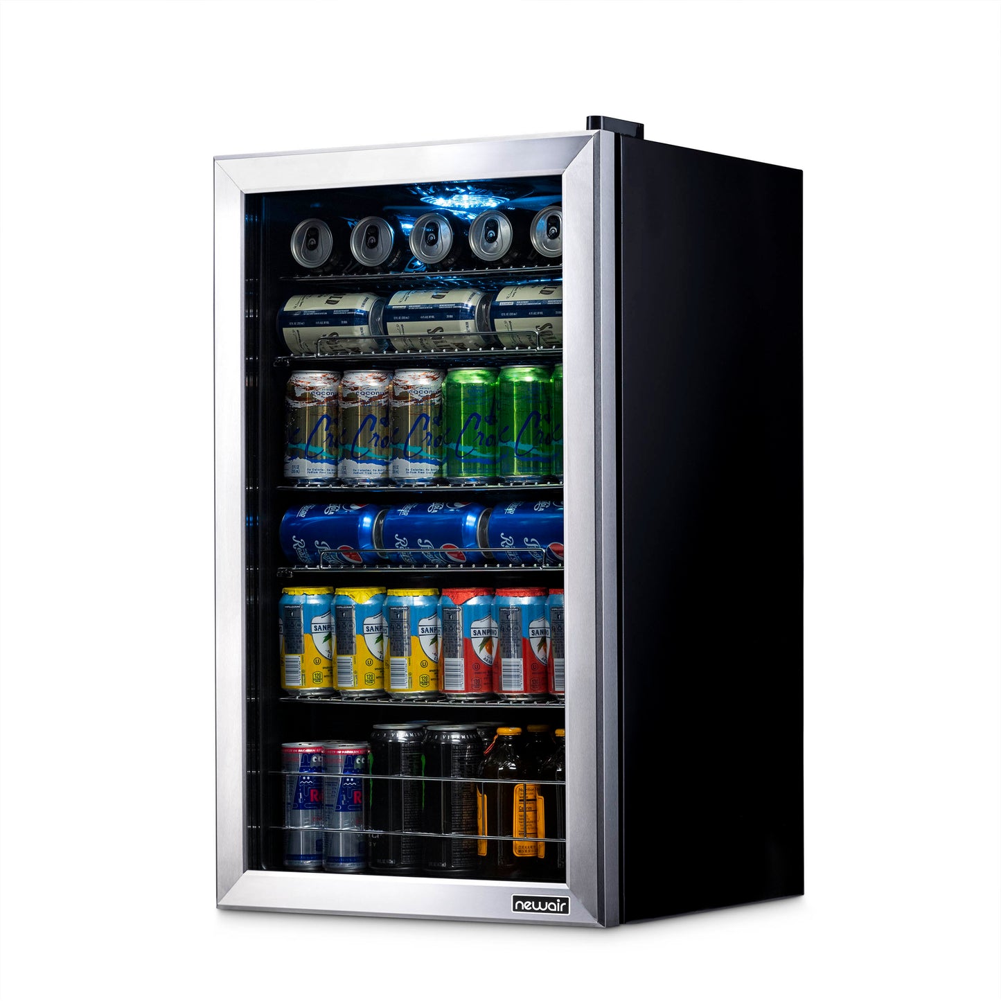 Newair 126 Can Freestanding Beverage Fridge in Stainless Steel with Adjustable Shelves AB-1200-Beverage Fridges-The Wine Cooler Club