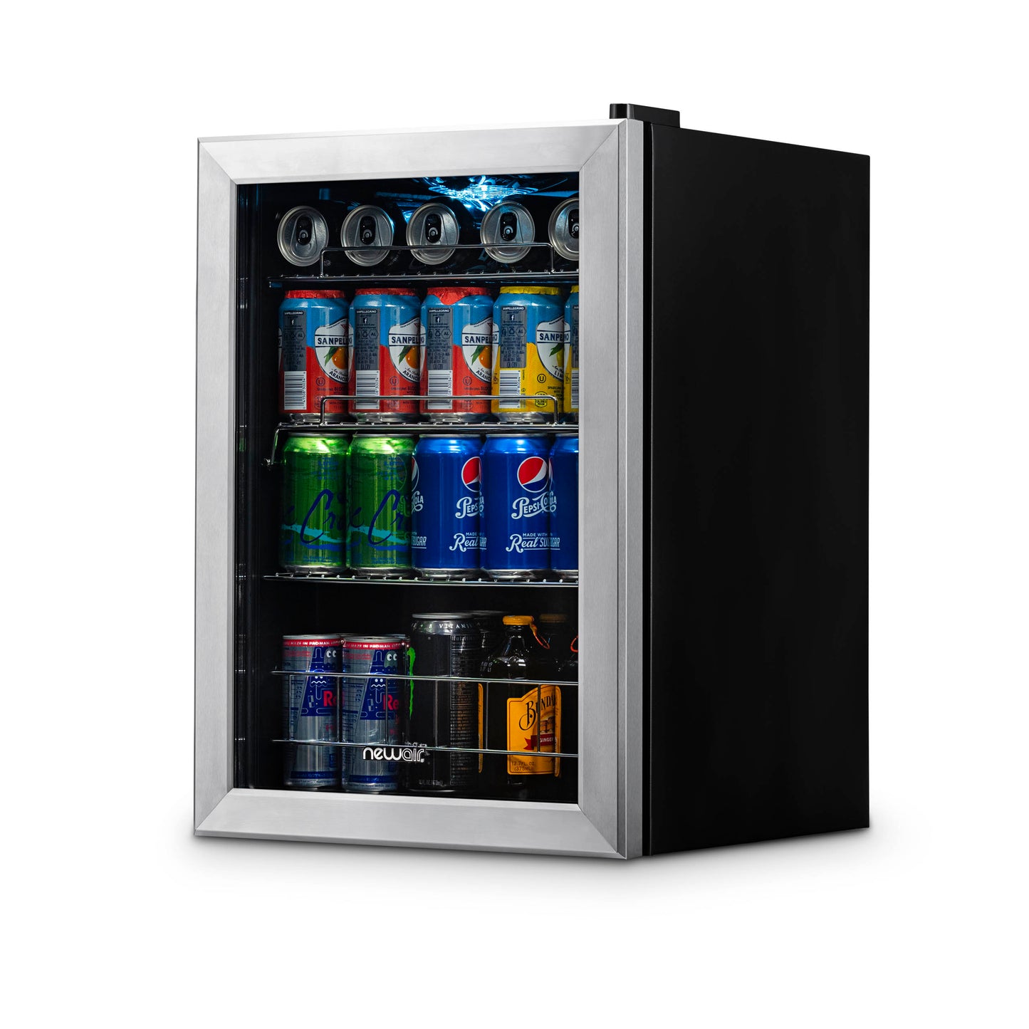 Newair 90 Can Freestanding Beverage Fridge in Stainless Steel, with Adjustable Shelves AB-850-Beverage Fridges-The Wine Cooler Club