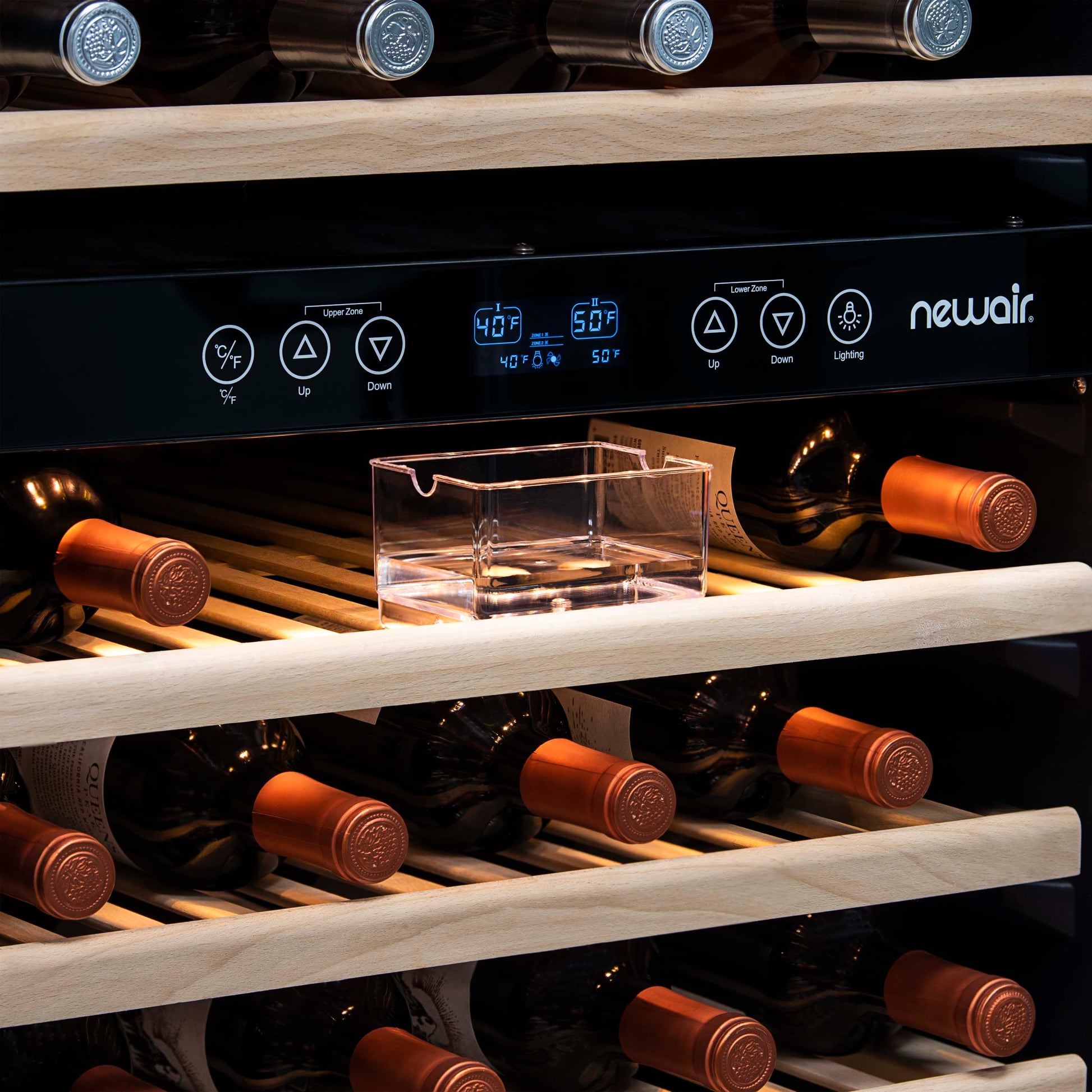 Newair 27” Built-in 116 Bottle Dual Zone Compressor Wine Fridge in Stainless Steel, Quiet Operation with Smooth Rolling Shelves AWR-1160DB-Wine Fridges-The Wine Cooler Club