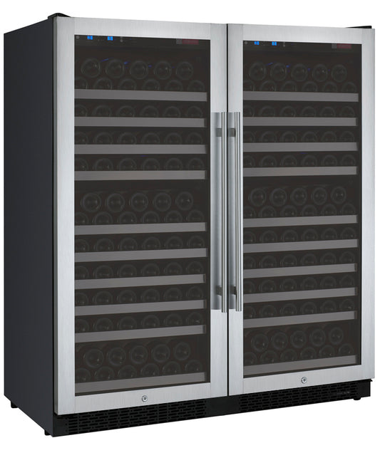 47" Wide FlexCount II Tru-Vino 256 Bottle Dual Zone Stainless Steel Side-by-Side Wine Refrigerator - BF 2X-VSWR128-1S20-Wine Coolers-The Wine Cooler Club