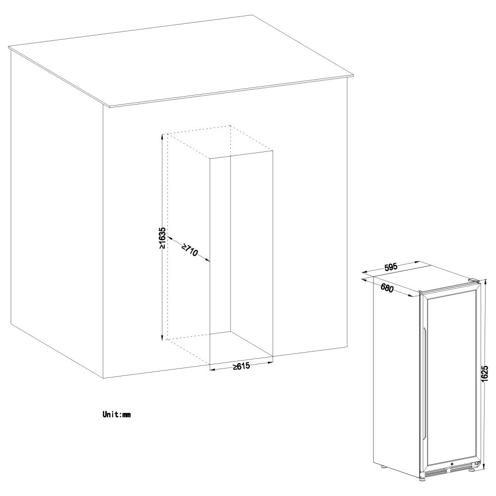 LANBO 133 BOTTLE DUAL DOOR WINE COOLER LW133DD-Wine Coolers-The Wine Cooler Club