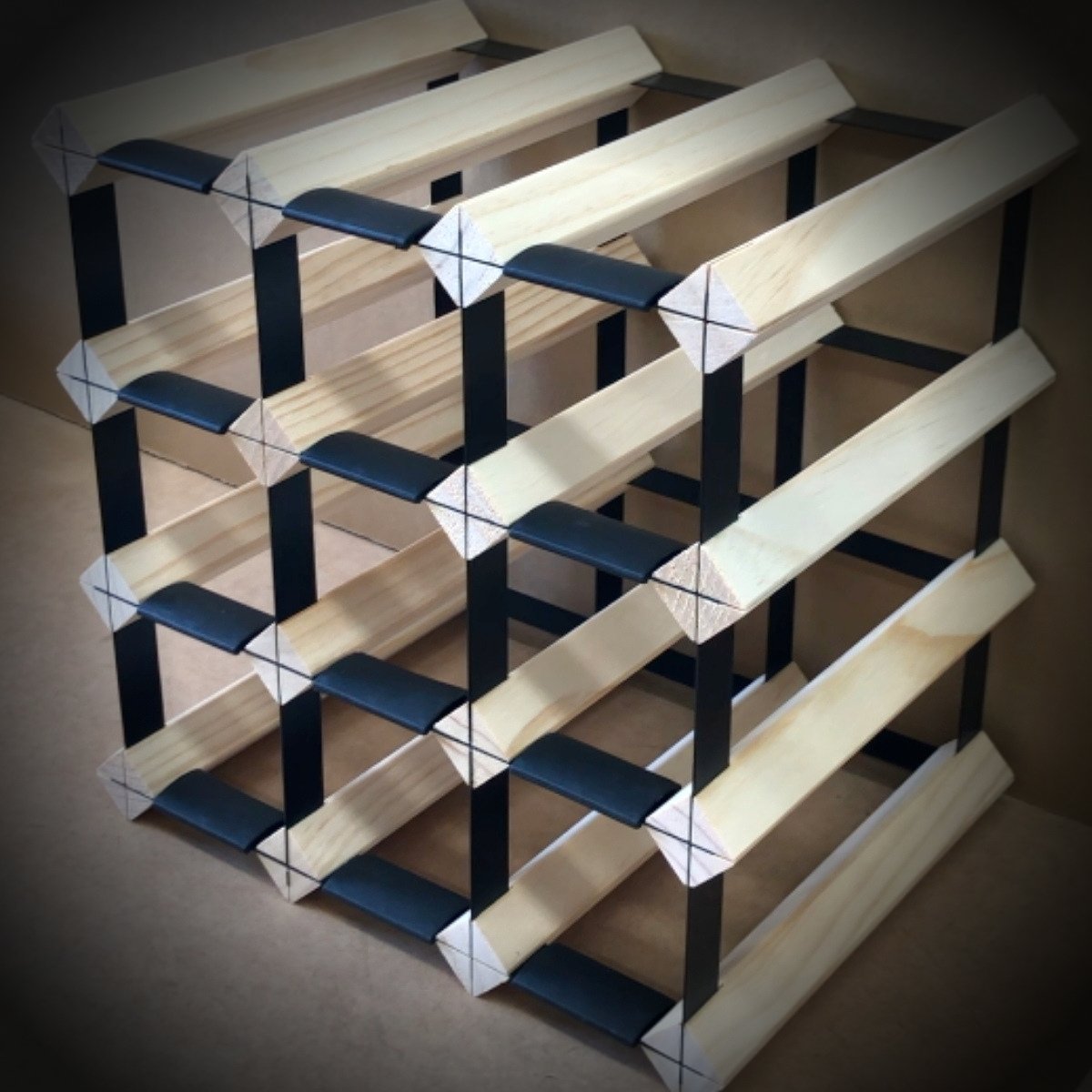 Kingsbottle 12 Bottle Timber Wine Rack | 3x3 Configuration WRT012N-Wine Racks-The Wine Cooler Club