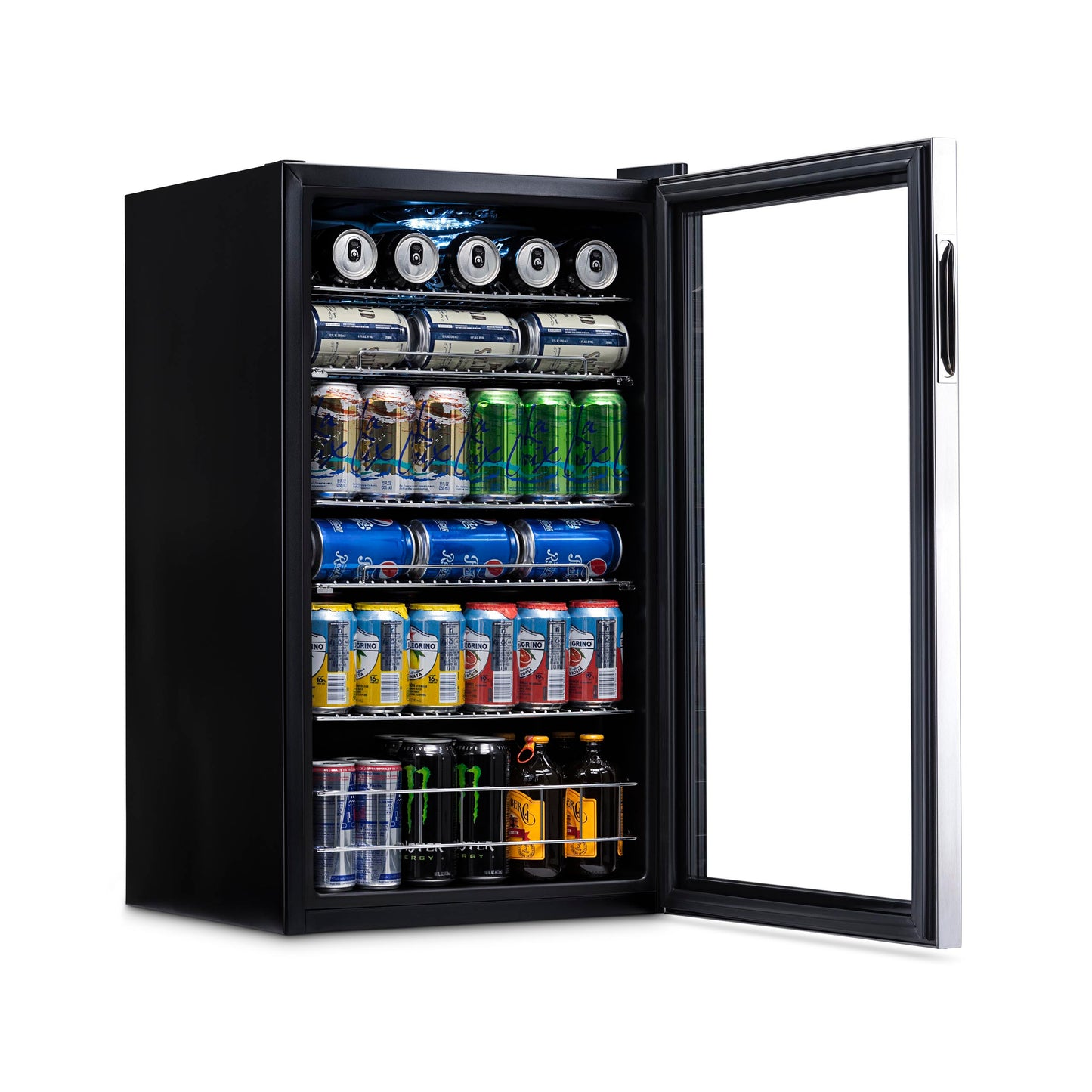 Newair 126 Can Freestanding Beverage Fridge in Stainless Steel with Adjustable Shelves AB-1200-Beverage Fridges-The Wine Cooler Club