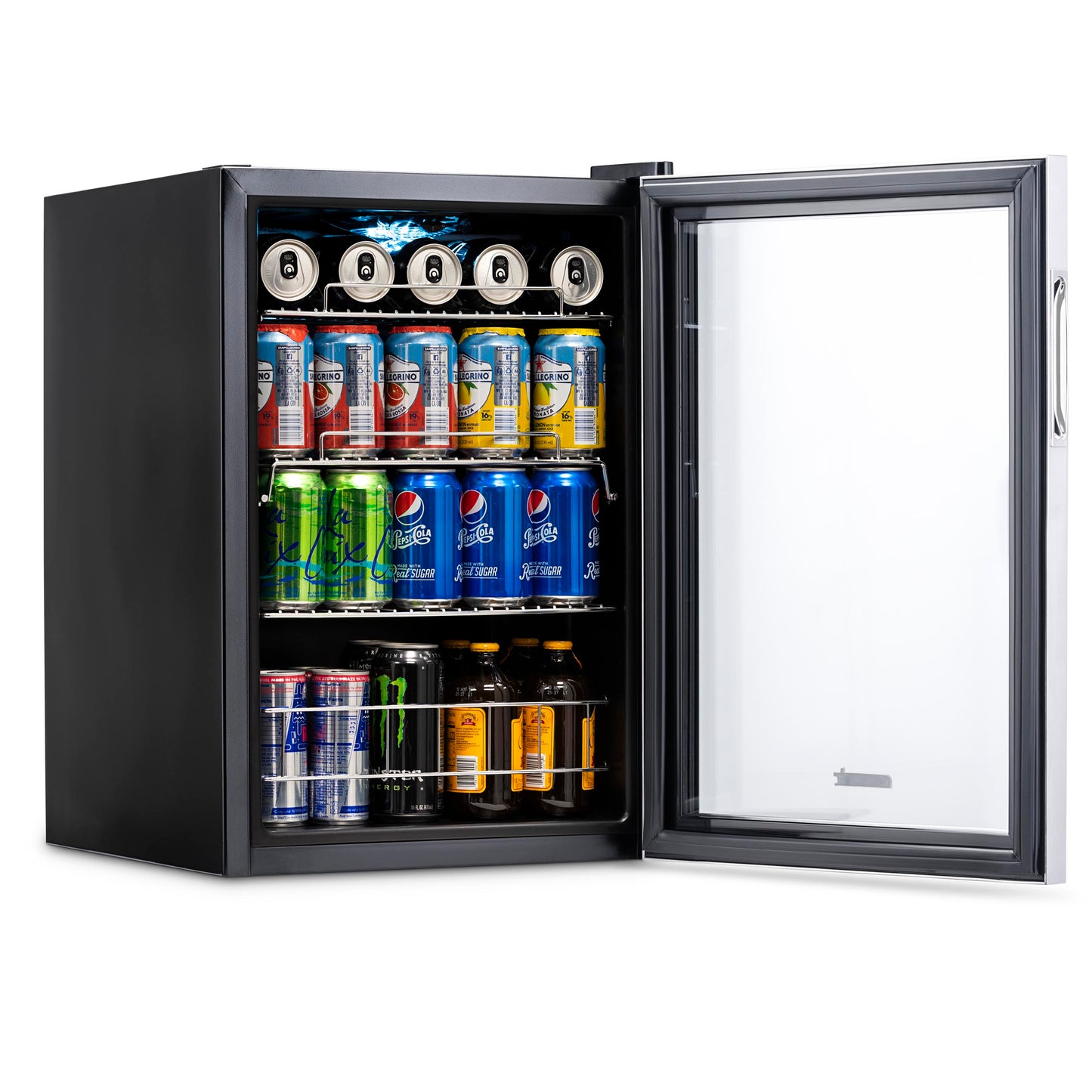 Newair 90 Can Freestanding Beverage Fridge in Stainless Steel, with Adjustable Shelves AB-850-Beverage Fridges-The Wine Cooler Club