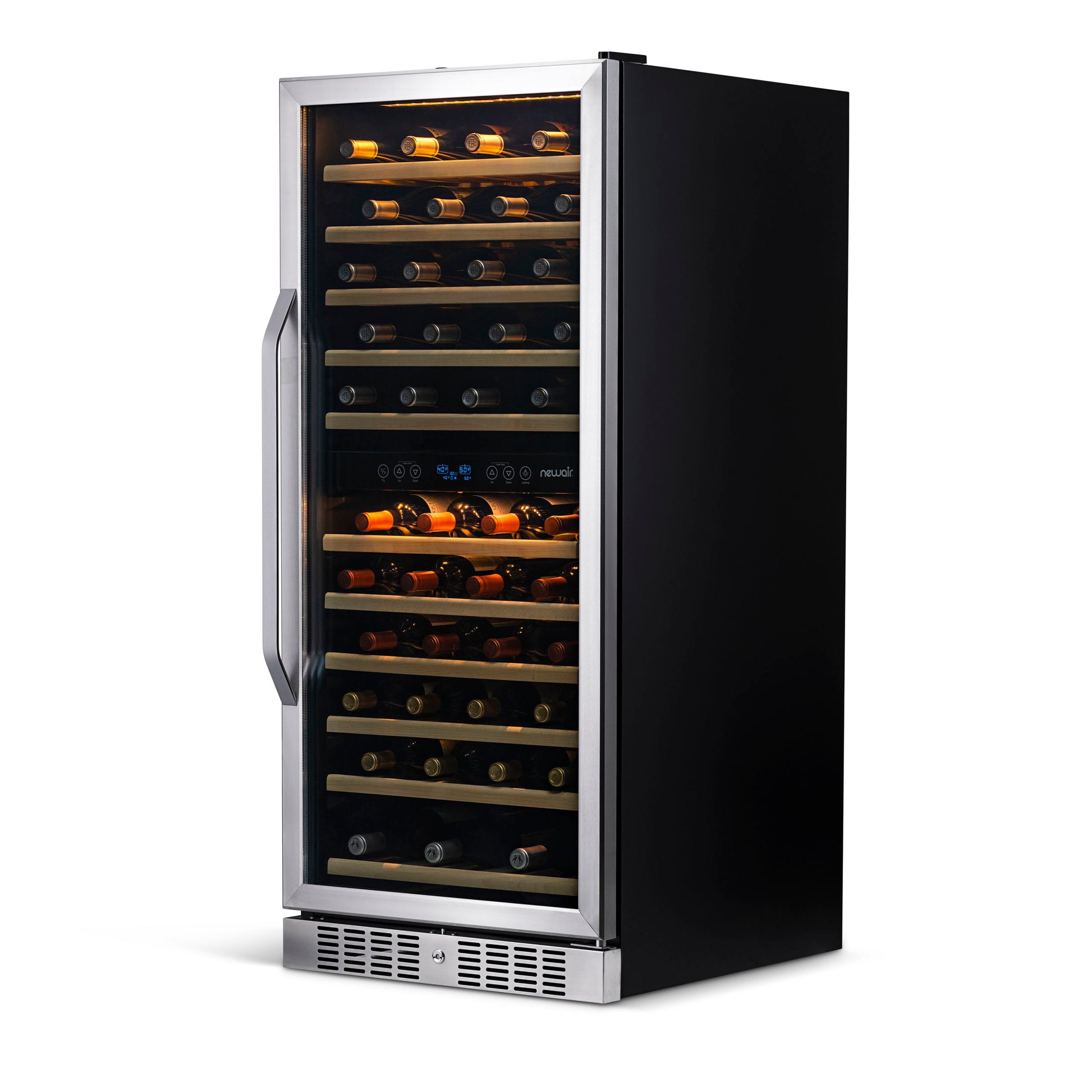 Newair 27” Built-in 116 Bottle Dual Zone Compressor Wine Fridge in Stainless Steel, Quiet Operation with Smooth Rolling Shelves AWR-1160DB-Wine Fridges-The Wine Cooler Club