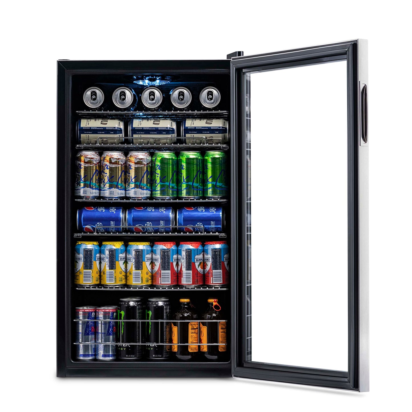 Newair 126 Can Freestanding Beverage Fridge in Stainless Steel with Adjustable Shelves AB-1200-Beverage Fridges-The Wine Cooler Club