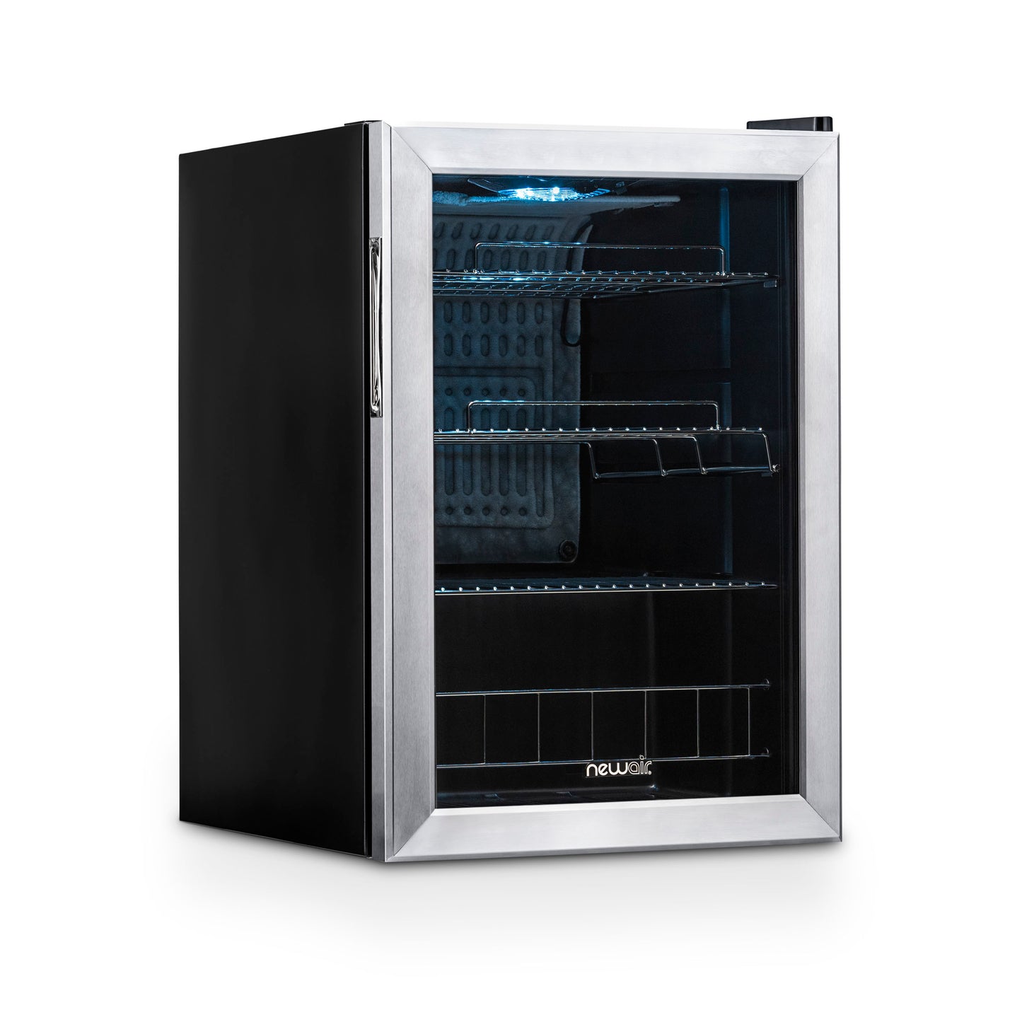 Newair 90 Can Freestanding Beverage Fridge in Stainless Steel, with Adjustable Shelves AB-850-Beverage Fridges-The Wine Cooler Club