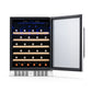 Newair 24" Built-In 52 Bottle Compressor Wine Fridge in Stainless Steel with Premium Beech Wood Shelves AWR-520SB-Wine Fridges-The Wine Cooler Club