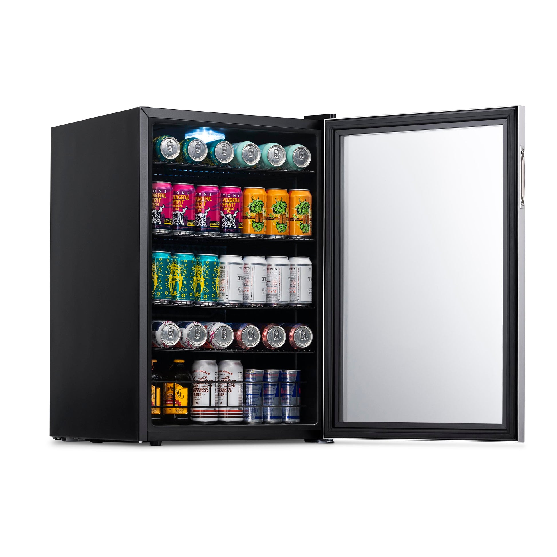 Newair 160 Can Freestanding Beverage Fridge in Stainless Steel with SplitShelf™ NBC160SS00-Beverage Fridges-The Wine Cooler Club