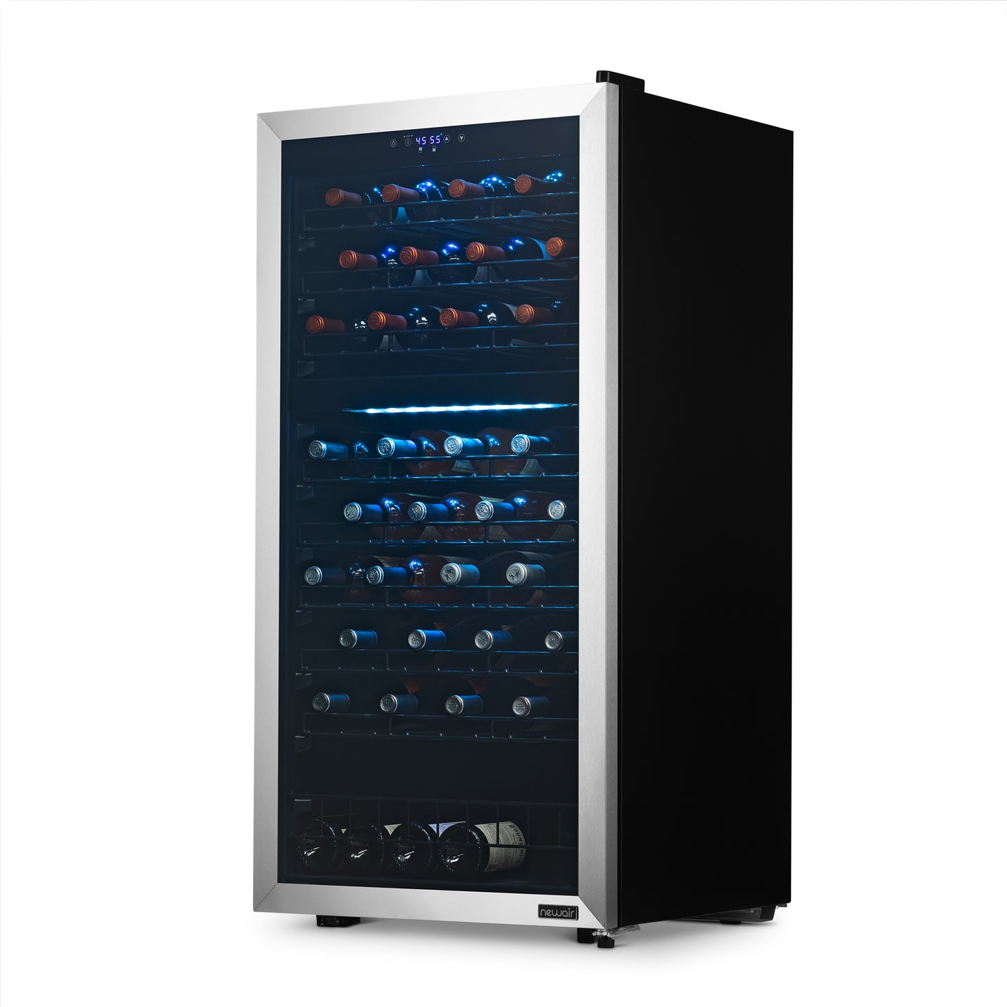 Newair Freestanding 76 Bottle Dual Zone Wine Fridge with Low-Vibration Ultra-Quiet Inverter Compressor and Adjustable Racks NWC076SS00-Wine Fridges-The Wine Cooler Club