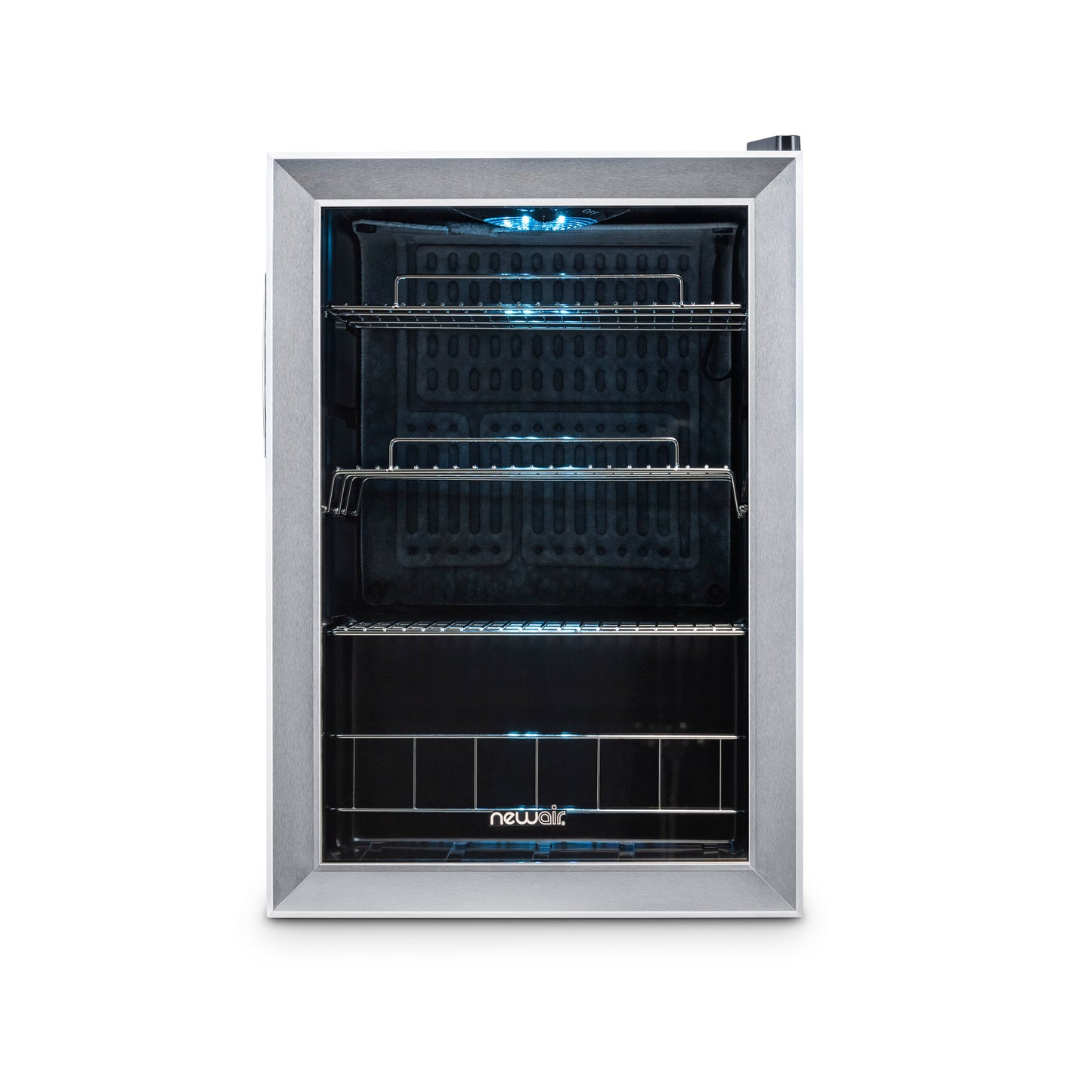 Newair 90 Can Freestanding Beverage Fridge in Stainless Steel, with Adjustable Shelves AB-850-Beverage Fridges-The Wine Cooler Club