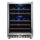 Kingsbottle 24" Dual Zone Built-in Wine Cooler | Triple Glassdoor With Two Low-E KBUSF54D-SS-Wine Coolers-The Wine Cooler Club