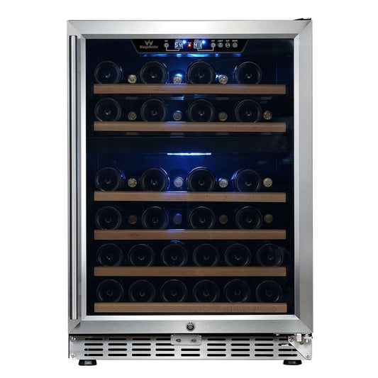 Kingsbottle 24" Dual Zone Built-in Wine Cooler | Triple Glassdoor With Two Low-E KBUSF54D-SS-Wine Coolers-The Wine Cooler Club