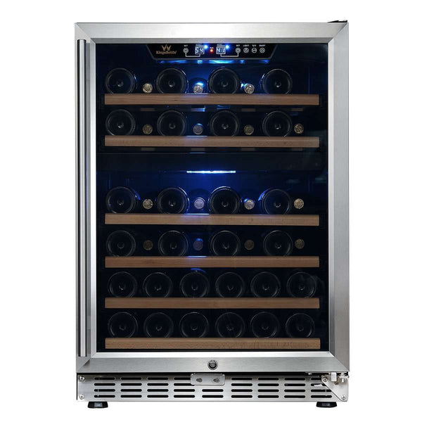 Kingsbottle 24 Dual Zone Built-in Wine Cooler | Triple Glassdoor With Two Low-E KBUSF54D-SS-Wine Coolers-The Wine Cooler Club