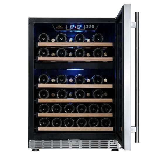 Kingsbottle 24" Dual Zone Built-in Wine Cooler | Triple Glassdoor With Two Low-E KBUSF54D-SS-Wine Coolers-The Wine Cooler Club