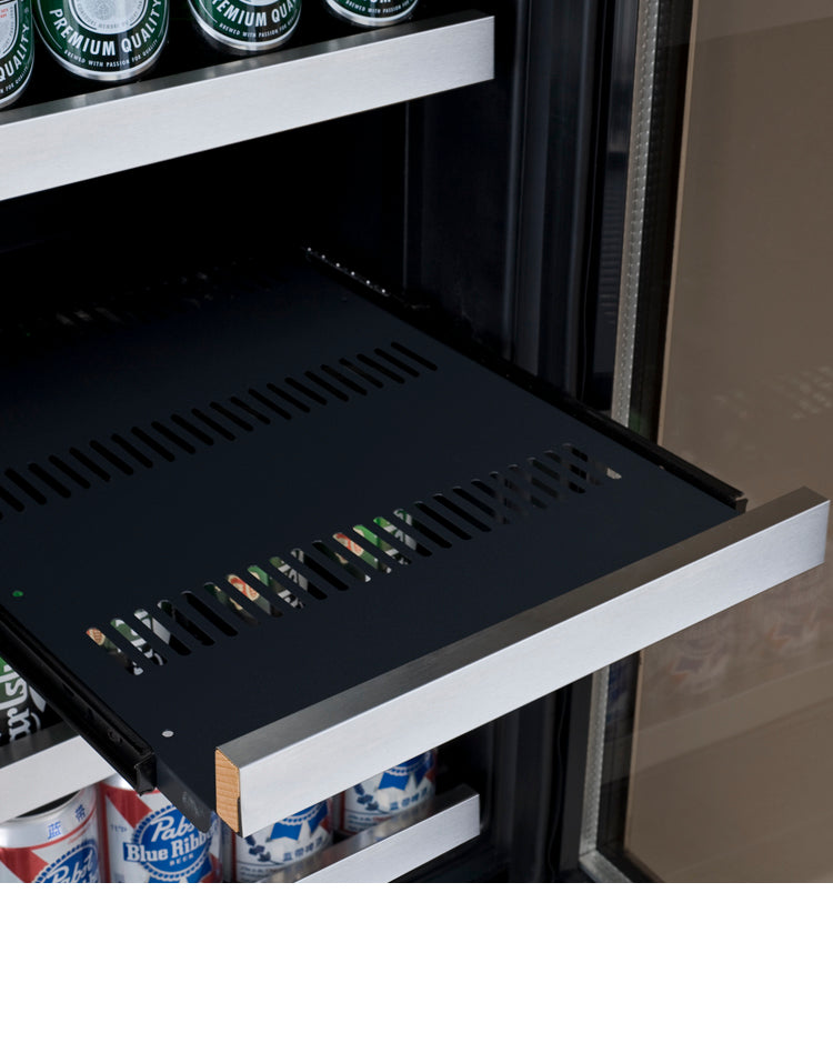 15" Wide FlexCount II Tru-Vino Stainless Steel Left and Right Hinge Beverage Center-Wine Coolers-The Wine Cooler Club