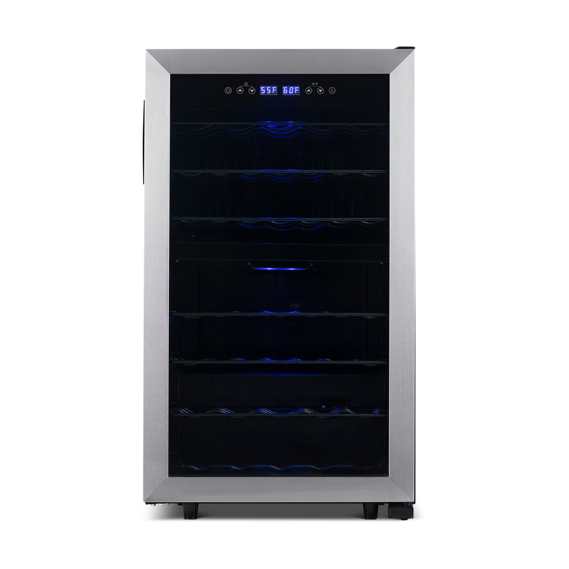 Newair Freestanding 43 Bottle Dual Zone Wine Fridge in Stainless Steel with Adjustable Racks NWC043SS00-Wine Fridges-The Wine Cooler Club