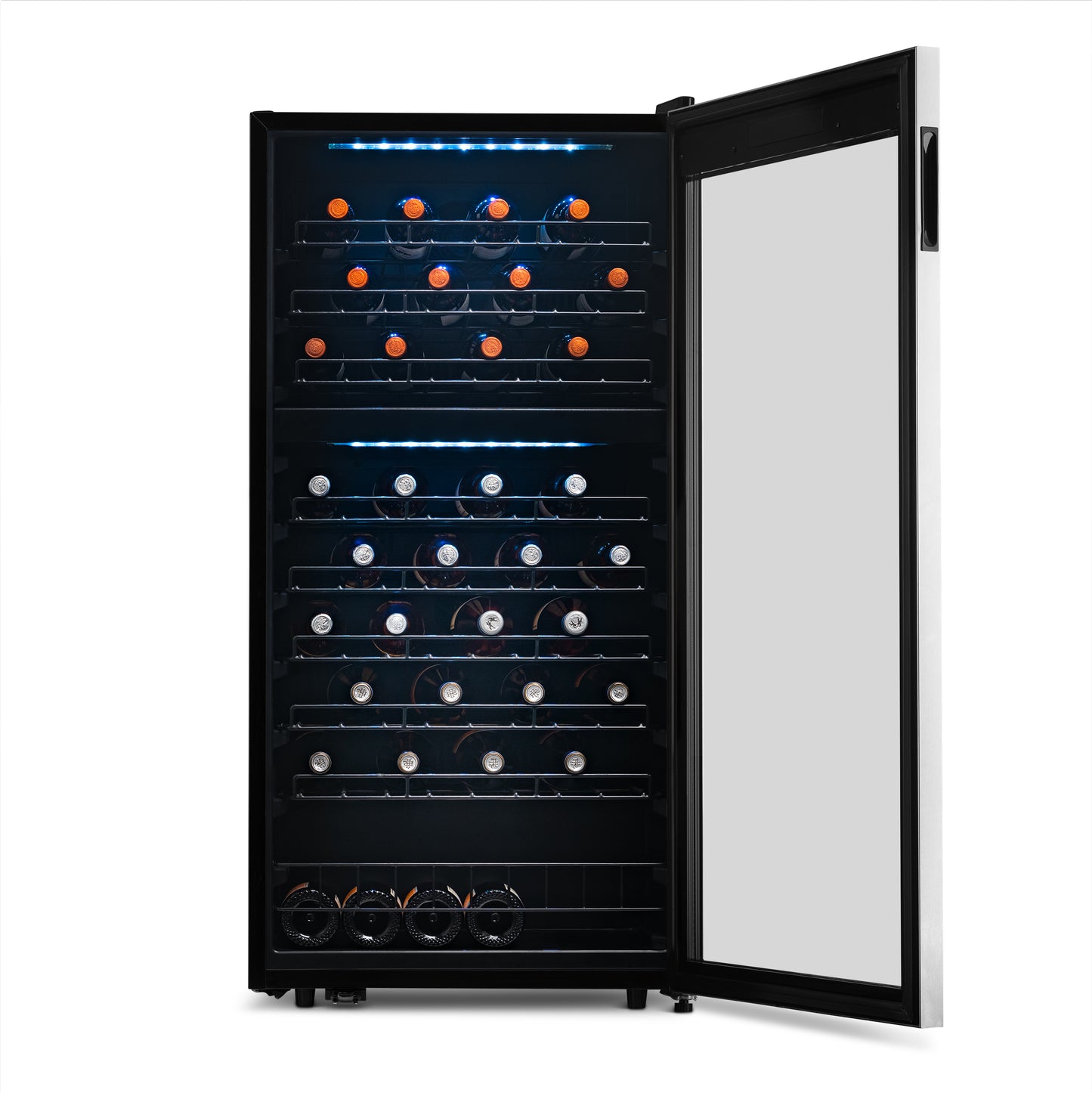 Newair Freestanding 76 Bottle Dual Zone Wine Fridge with Low-Vibration Ultra-Quiet Inverter Compressor and Adjustable Racks NWC076SS00-Wine Fridges-The Wine Cooler Club