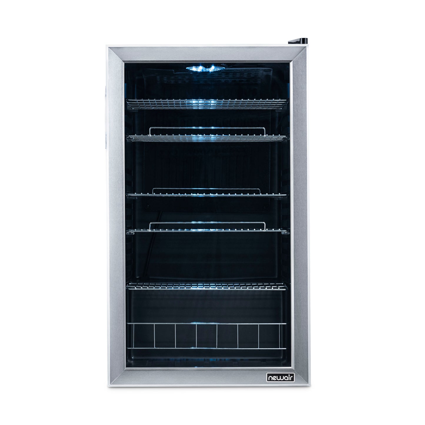 Newair 126 Can Freestanding Beverage Fridge in Stainless Steel with Adjustable Shelves AB-1200-Beverage Fridges-The Wine Cooler Club