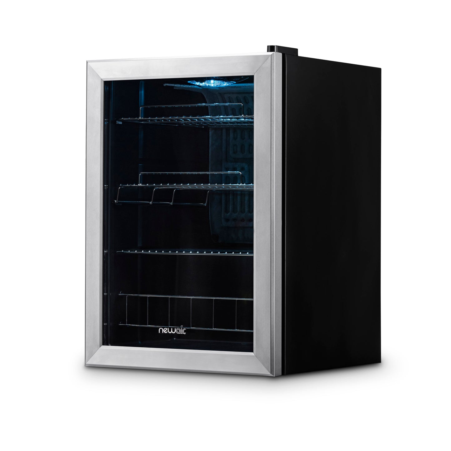 Newair 90 Can Freestanding Beverage Fridge in Stainless Steel, with Adjustable Shelves AB-850-Beverage Fridges-The Wine Cooler Club