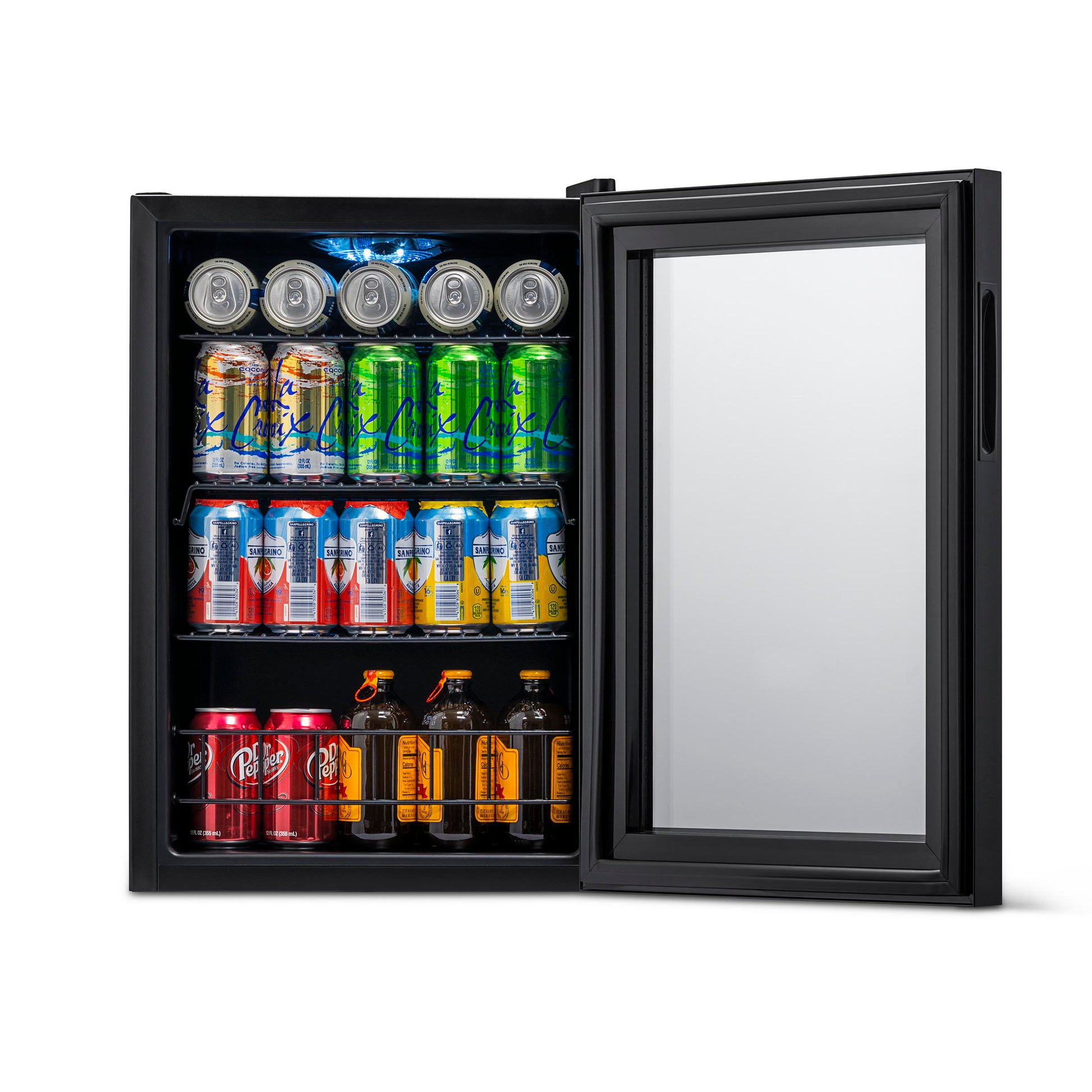 Newair 90 Can Freestanding Beverage Fridge in Onyx Black, with Adjustable Shelves and Lock AB-850B-Beverage Fridges-The Wine Cooler Club